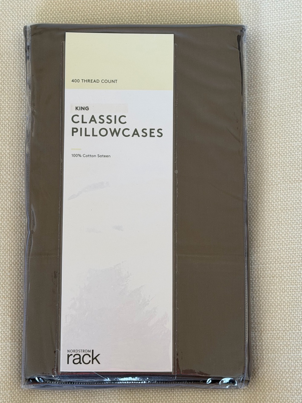 Nordstrom Gray Pair of Two Sateen Grey Pillow Cases Size King NWT